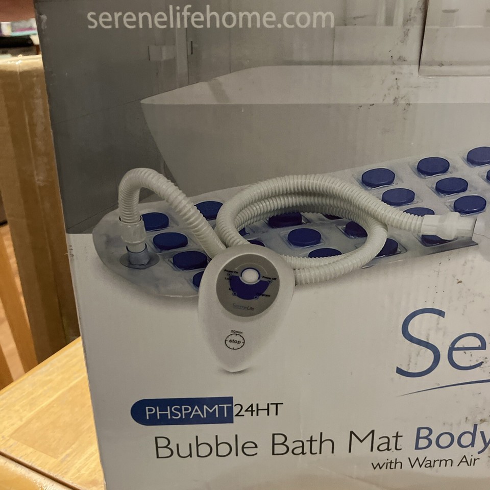 SereneLife Bubble Bath Mat Body Spa Massage W/ Warm Air 100 Water Safe
