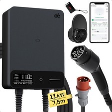 dé Typ 2 Wallbox 11kW mit APP und RFID, 6-16A 3-Phasen EV-Ladegerät 400V 7.5m