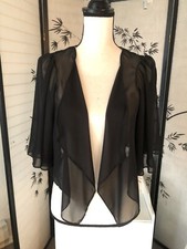 Blusa Corta Transparente MIMI CHICA S Negra Estilo Cascada Abierta NUEVA de NORDSTROM