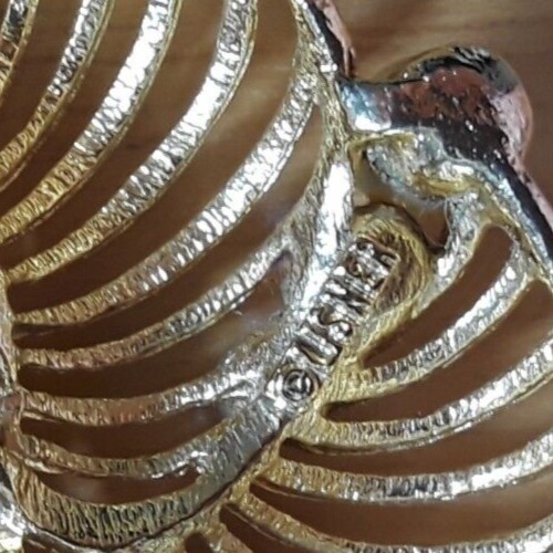 VINTAGE LISNER SIGNED TEXTURED GOLD TONE SWIRL FAUX PEARLS BROOCH PIN - Picture 4 of 4