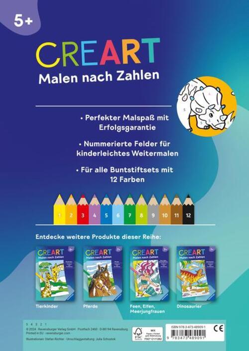 Thumbnail - Ravensburger Creart Malen Nach Zahlen Ab 5 Dinosaurier - 24 Motive |