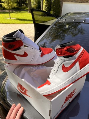 Nike Air Jordan 1 Retro High OG Heritage White Red Mens Sz 11.5 DEADSTOCK