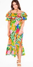 Alden Adair Filsan Santiago Midi Maxi Dress Sz XS Vacation Resort Tropical $414