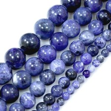 Natural Blue Sodalite Round Beads 15" Strand 4mm 6mm 8 10 12mm Bulk Wholesale