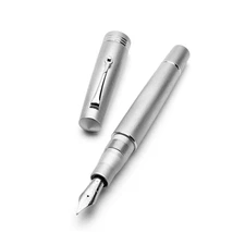 Leonardo Momento Zero Fountain Pen in Alumina with Silver trim - 1.1mm Stub -NEW
