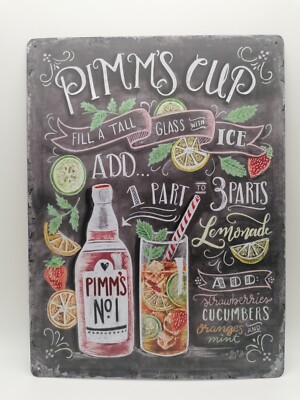 Retro Schild Blechschild Dekoration Vintage Schild Pimms Cup