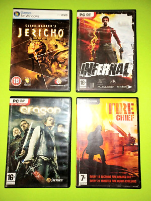 Lot 4 Pc Games Clive Barker's Jericho Infernal Eragon Fire Chief Mystery