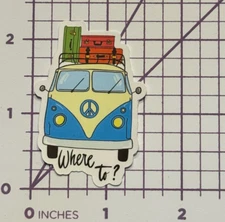 Where To? Hippie Bus - Vinyl Decal Sticker Bomb Peace Love Trippy Travel