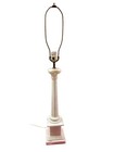 Vintage Mid-Century Neoclassical White Marble Column Tall Lamp 34.75 in.