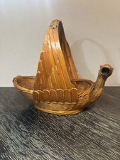 Vintage Wicker Goose/duck Basket Country Chic