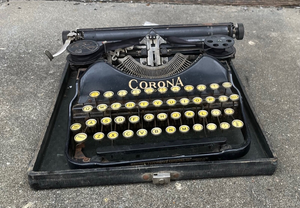 1924年頃 コロナ4 / ポータブルタイプライター　アメリカン・ヴィンテージ Vintage CORONA FOUR Typewriter With Travel Case Nice