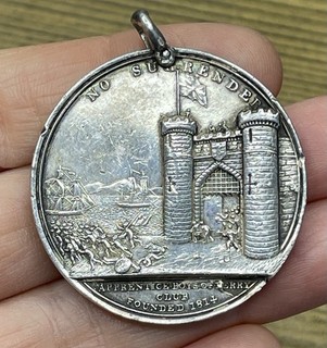 1814 SILVER MEDAL APPRENTICE BOYS OF DERRY GEORGE WALKER DEFENDER 1688 IRELAND