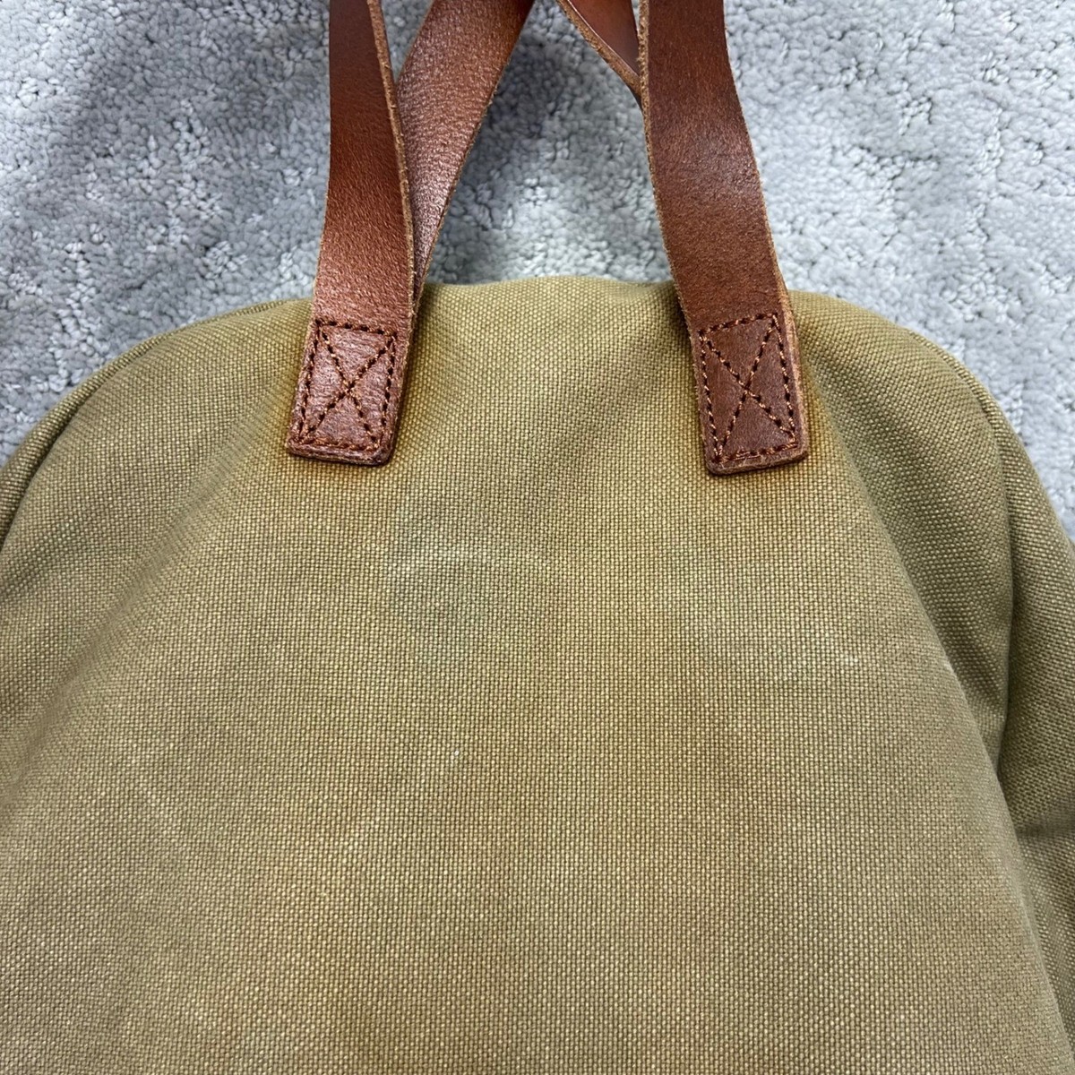 Madewell Charleston Backpack Olive‎ Green Canvas. Leather Trim Large Rucksack Madewell Charleston Backpack Khaki Green Canvas Leather Trim  main image 2