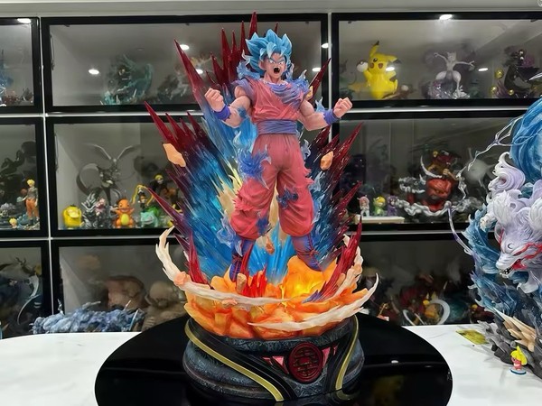 Figura Dragon Ball Son Goku 45cm Super Saiyajin Azul Anime Manga