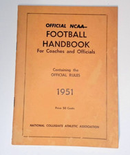 Official NCAA Football Handbook for Coaches and Officials 1951 Booklet Vintage