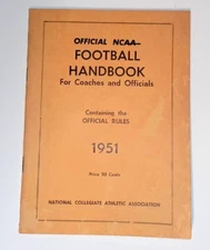Official NCAA Football Handbook for Coaches and Officials 1951 Booklet Vintage