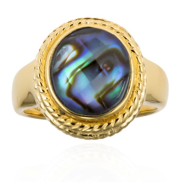 Cavill Damenring Sterlingsilber Gold Plattiert 2,95Ct Quarz Oval Elegant--image
