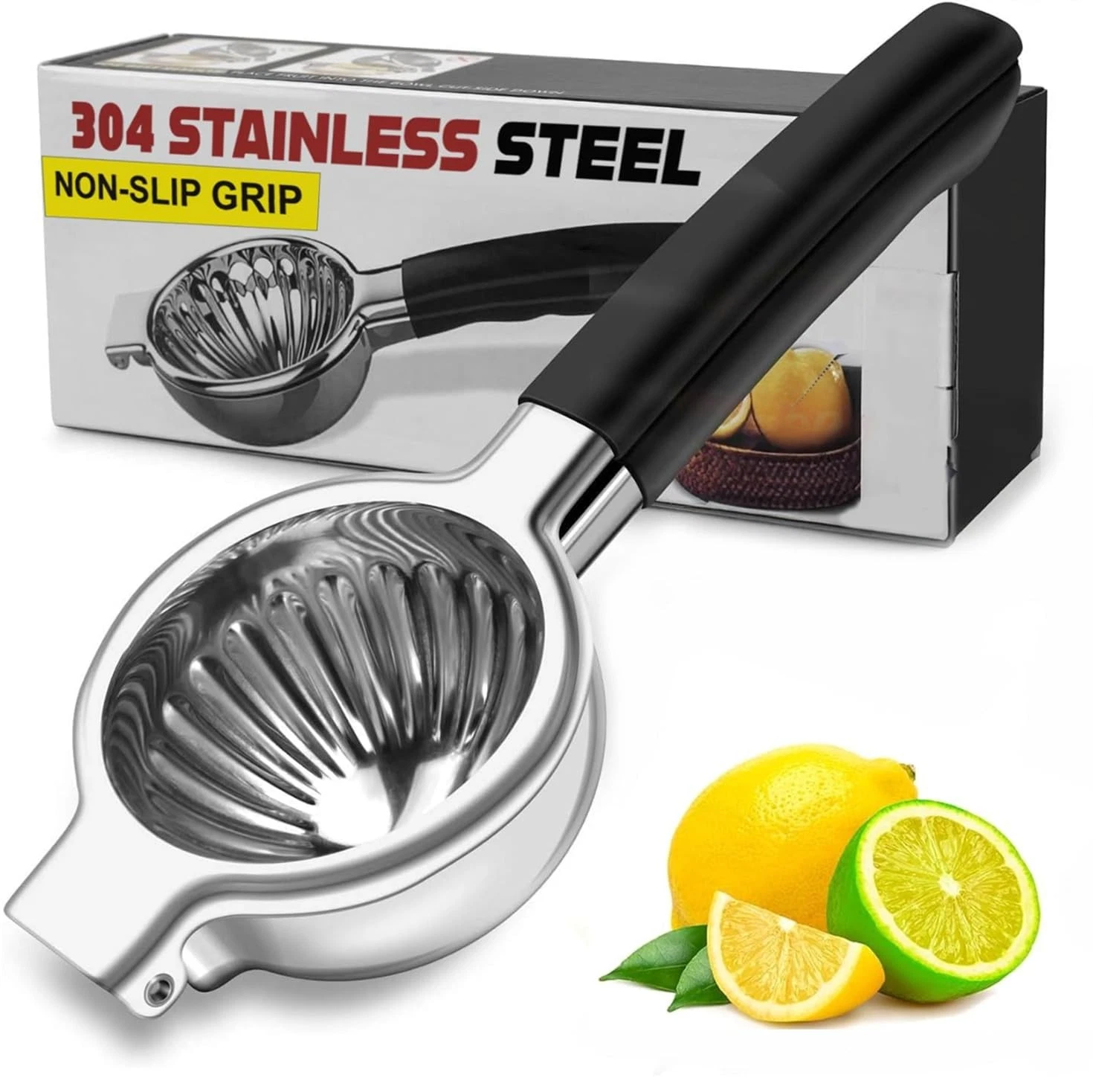 Lemon Squeezer Stainless Steel - Manual Citrus Juicer Large, Metal Lime Squee...