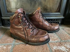Vtg Cabela’s Men's 11 Goretex Hunting Combat Boots Leather Moc Toe Brown Lace Up