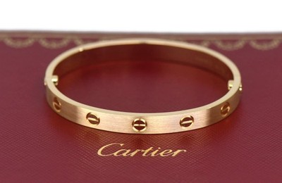 Cartier 18K Yellow Gold Love Bracelet Size 16