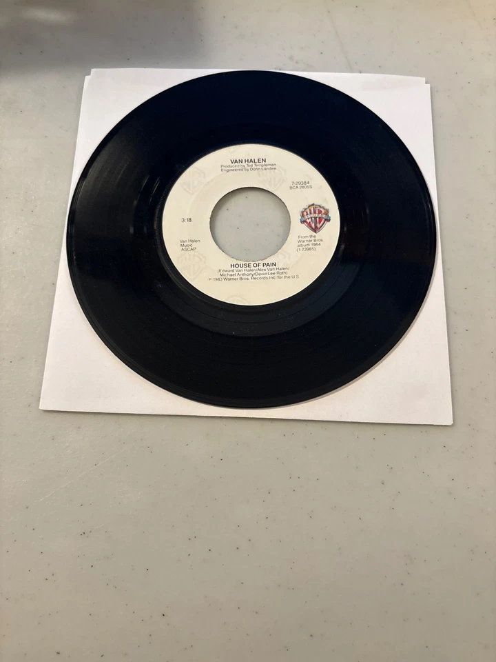 VAN HALEN JUMP / HOUSE OF PAIN 7" VINYL 45 RPM 1983 WARNER BROS. 7-29384 VG+ - Image 2 of 2