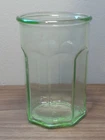 (1) Green Depression Pre Anchor Hocking Glass Octagonal Tumbler Working Glass
