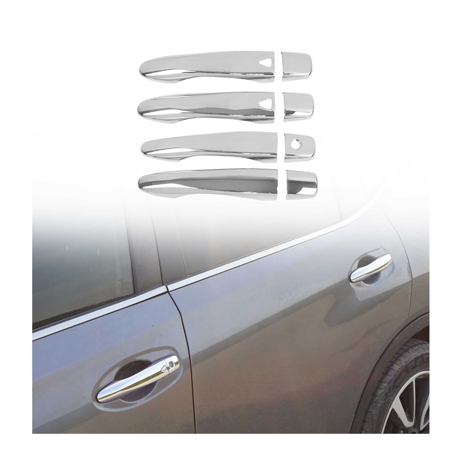 Couverture de poignée de porte Nissan Qashqai 2014-2021 accessoire acier chromé argent