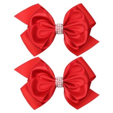 Large Big 5 Inch Hair Bows for Girls Thick Ribbon Boutique Alligator Clips Ha...
