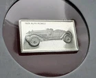 Vintage 1929 Alfa Romeo Car - 1.6 Gram .925 Sterling Silver Mini Bar Proof Ingot