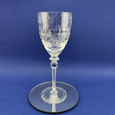 ONE Rogaska Gallia Crystal Wine Glass Hock Floral 9.25” Czech Bohemian