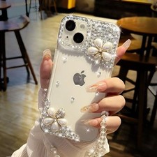 Flower Diamond Case For Honor 400Lite/200Smart/X5C/X6B/X6C/X7/X9 Cover +Bracelet