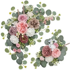 Artificial Wedding Arch Flowers for Wedding SignSet of 2 for Wedding Welcome ...