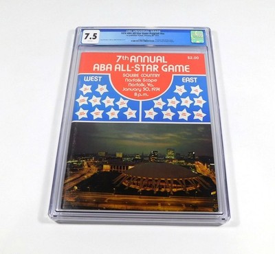 1973-74 ABA All-Star Basketball Game Program Virginia Squires 1-30-74 CGC 7.5