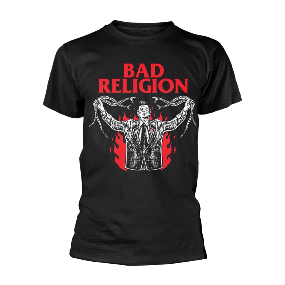 BAD RELIGION - SNAKE PREACHER BLACK T-Shirt Medium