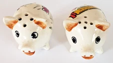 Vintage Ceramic Pig Salt and Pepper Shakers, Waterloo, Iowa Cattle Congress