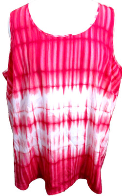 Faded Glory Tie-Dye Satin Fuchsia Pink Tank Top Plus Size 4X 26W-28W Woman's NEW