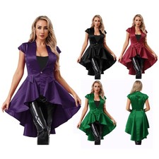 Women Cosplay Medieval Outfit Halloween Tops Casual Waistcoat Performance Show