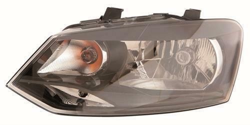 Headlight Headlamp Single Reflector Type Passenger Side Vw Polo 2009-2014 Black - Image 2