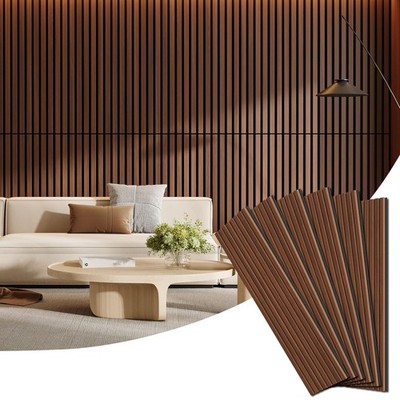 6 Pack Wood Panels for Wall, 47.24'' x 12.79'' Acoustic Wood Slat Wall Panel fo...