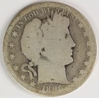 AG 1896 S Barber Half Dollar Obverse Scratches