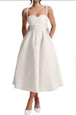 Jacquard Satin Prom Dresses Bow Back for Women Sweetheart Tea Length A Line