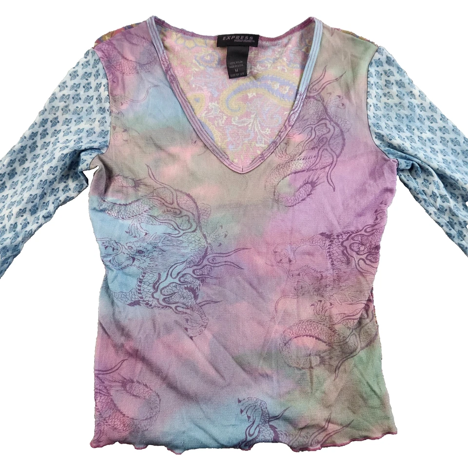 VTG Express 90s Y2k Sheer Babydoll MEDIUM Fairy Coquette Whimsygoth Whimsigoth - Image 3 of 4