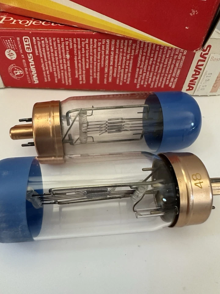 Sylvania Bulb Lamp CZA CZB 500W 120V Projector Bulbs Blue Top Vintage New 2 Set - Image 3 of 4