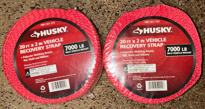 #ad 2 Brand New Husky 2 in. x 20 ft. 7000lb Vehicle Recovery Strap $18.00