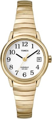Timex Easy Reader Damenuhr 25 mm goldfarben Erweiterungsband Datum T2H351