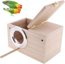 Parakeet Nesting Box, Bird Nest Breeding Box Cage Wood House for Finch Lovebirds