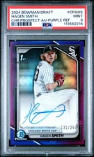 2024 BOWMAN DRAFT CHROME PROSPECT AUTO PURPLE REFRACTOR HAGEN SMITH /250 PSA 9