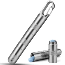 Small Titanium Pill Case,Keychain Pill Holder, Portable Pill Box Container,Tr...