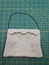 1940s White Seed Bead Evening Purse