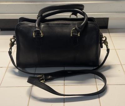 #ad 👜 ❤️Coach Vintage Beaumont Top Handle Satchel Crossbody Doctor Bag Leather Blue $200.00